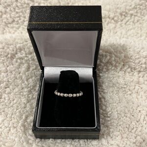 Pandora Beaded Silver Stackable Ring- Size 6